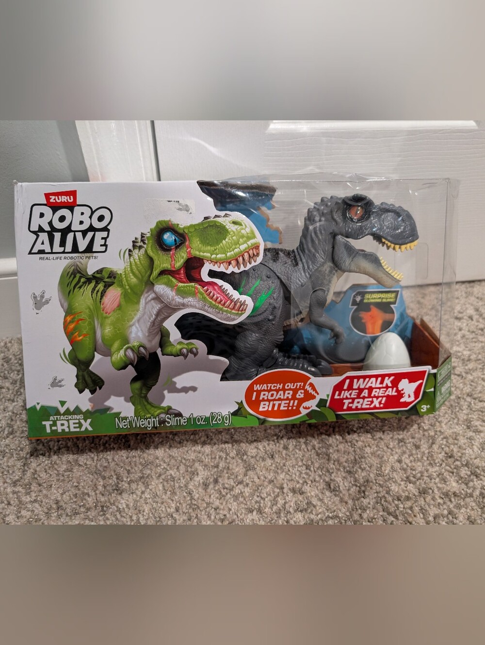 NIB Zuru Robo Alive Roaring T-Rex Action Toy - Green and Gray